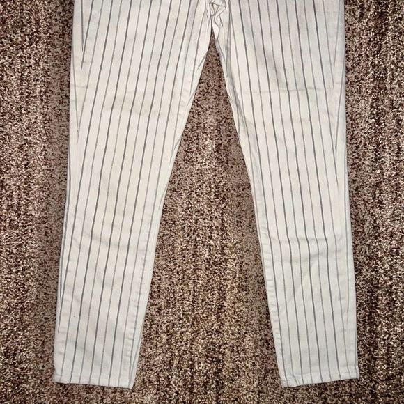 Citizens of Humanity Women's Rocket Crop High Rise Skinny Striped Jeans White - Picture 4 of 12